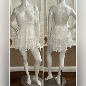 One and Only Collective Laetitia Low Back Lace Mini Dress White